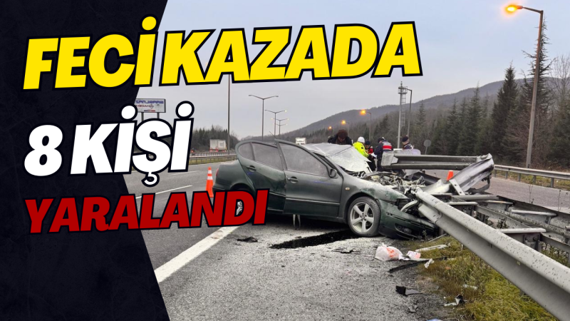 Anadolu Otoyolu'nda otomobil bariyerlere çarptı