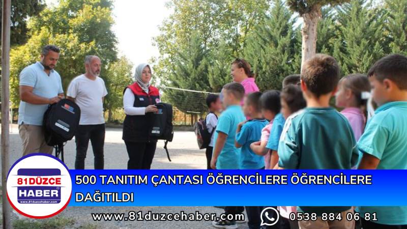 500 TANITIM ÇANTASI ÖĞRENCİLERE ÖĞRENCİLERE DAĞITILDI