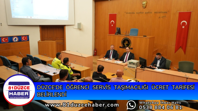 DÜZCE'DE ÖĞRENCİ SERVİS TAŞIMACILIĞI ÜCRET TARİFESİ BELİRLENDİ