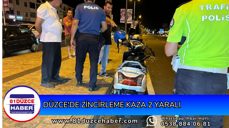 Düzce'de Zincirleme Kaza 2 Yaralı