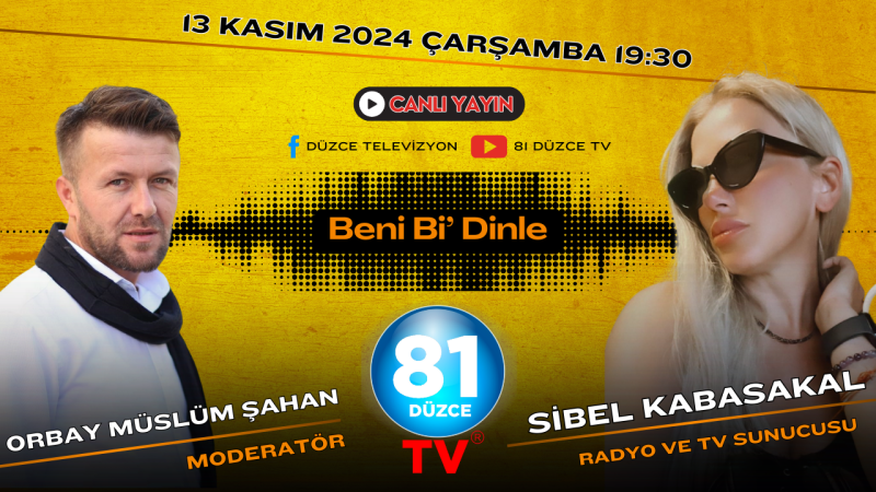 BENİ Bİ'DİNLE PROGRAMININ BU HAFTAKİ KONUĞU RADYO VE TV SUNUCUSU SİBEL KABASAKAL