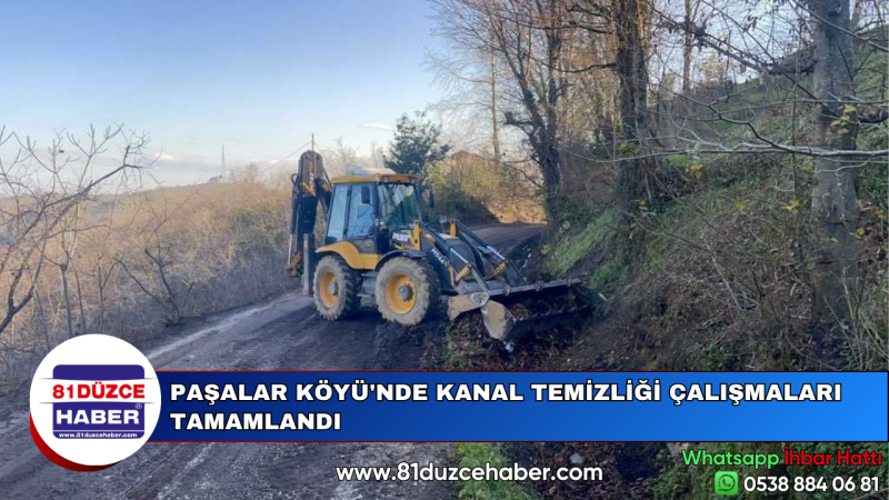 PAŞALAR KÖYÜ'NDE KANAL TEMİZLİĞİ ÇALIŞMALARI TAMAMLANDI