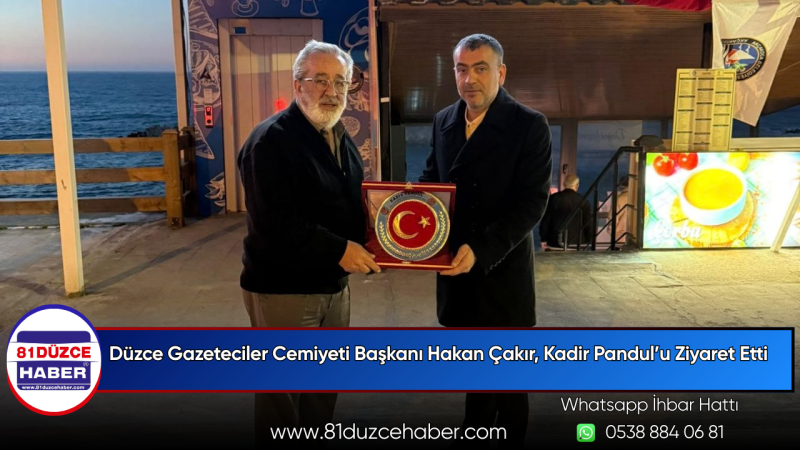 Düzce Gazeteciler Cemiyeti Başkanı Hakan Çakır, Kadir Pandul’u Ziyaret Etti