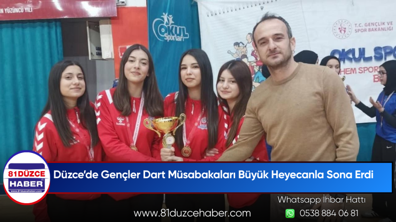 Düzce’de Gençler Dart Müsabakaları Büyük Heyecanla Sona Erdi