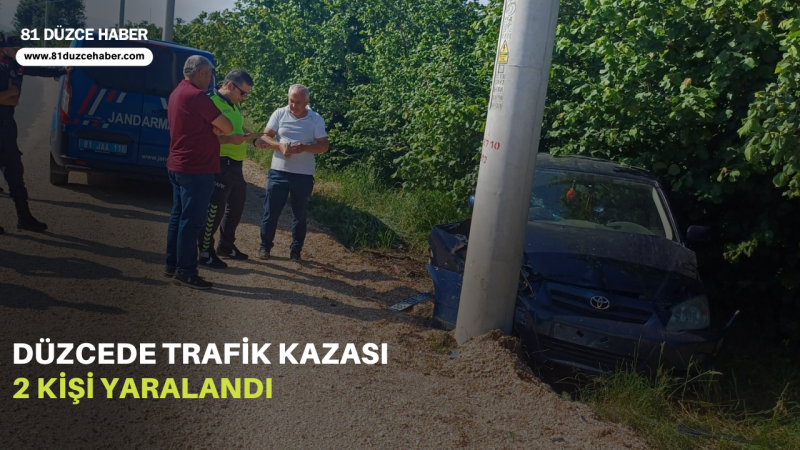 Düzcede trafik kazası 2 kişi yaralandı