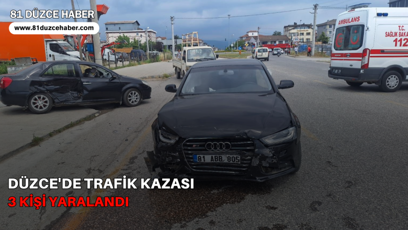 Düzce'de Trafik Kazası 3 Kişi Yaralandı 