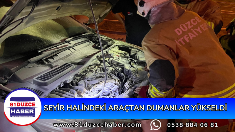 Seyir Halindeki Araçtan Dumanlar Yükseldi