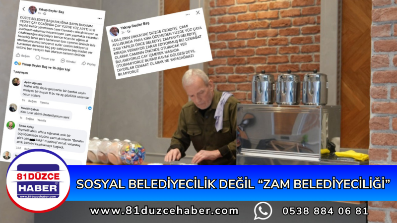 SOSYAL BELEDİYECİLİK DEĞİL “ZAM BELEDİYECİLİĞİ”