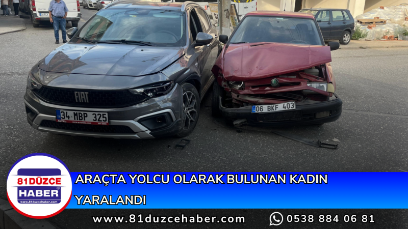 Araçta Yolcu Olarak Bulunan Kadın Yaralandı 