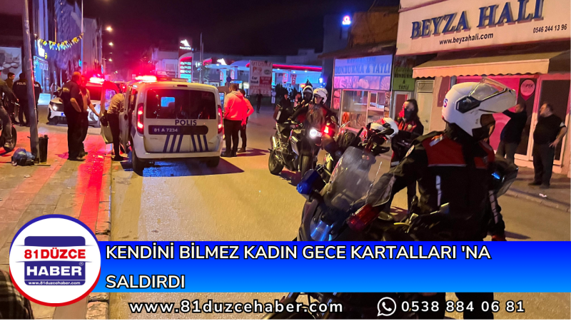 KENDİNİ BİLMEZ KADIN GECE KARTALLARI 'NA SALDIRDI