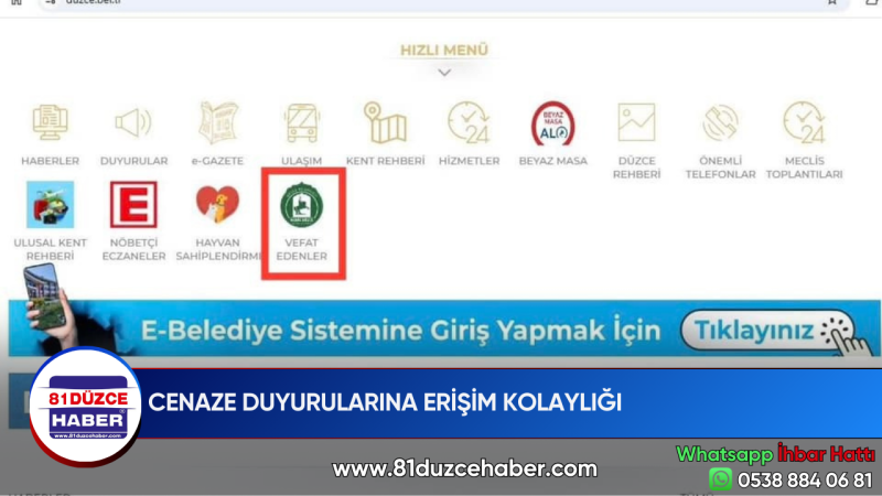 CENAZE DUYURULARINA ERİŞİM KOLAYLIĞI