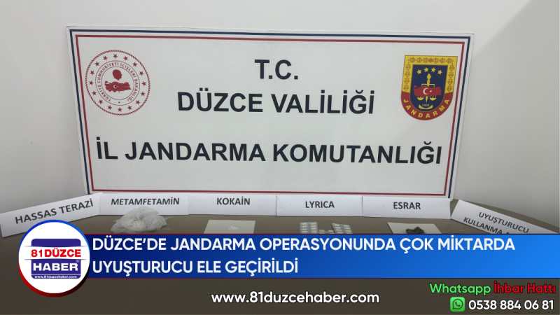 DÜZCE’DE JANDARMA OPERASYONUNDA ÇOK MİKTARDA UYUŞTURUCU ELE GEÇİRİLDİ