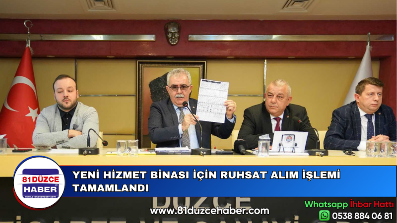 YENİ HİZMET BİNASI İÇİN RUHSAT ALIM İŞLEMİ TAMAMLANDI