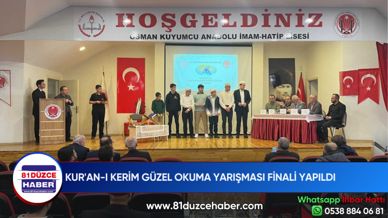 KUR'AN-I KERİM GÜZEL OKUMA YARIŞMASI FİNALİ YAPILDI