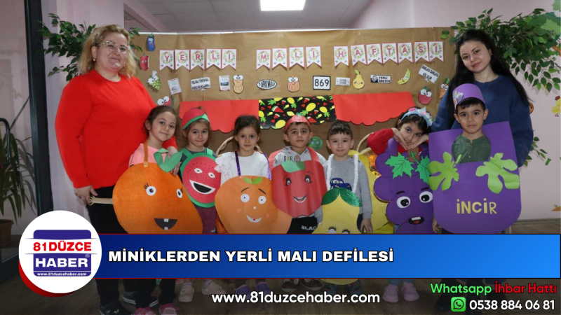 MİNİKLERDEN YERLİ MALI DEFİLESİ