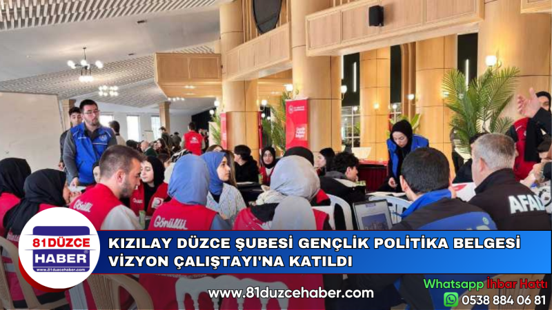 KIZILAY DÜZCE ŞUBESİ GENÇLİK POLİTİKA BELGESİ VİZYON ÇALIŞTAYI'NA KATILDI