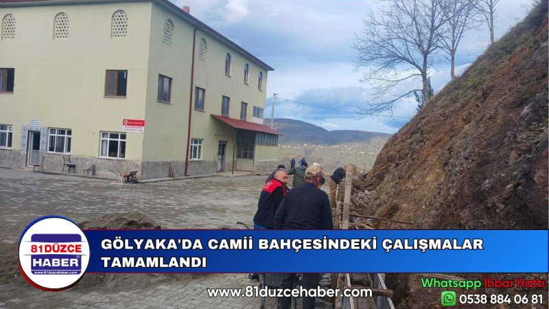 GÖLYAKA'DA CAMİİ BAHÇESİNDEKİ ÇALIŞMALAR TAMAMLANDI