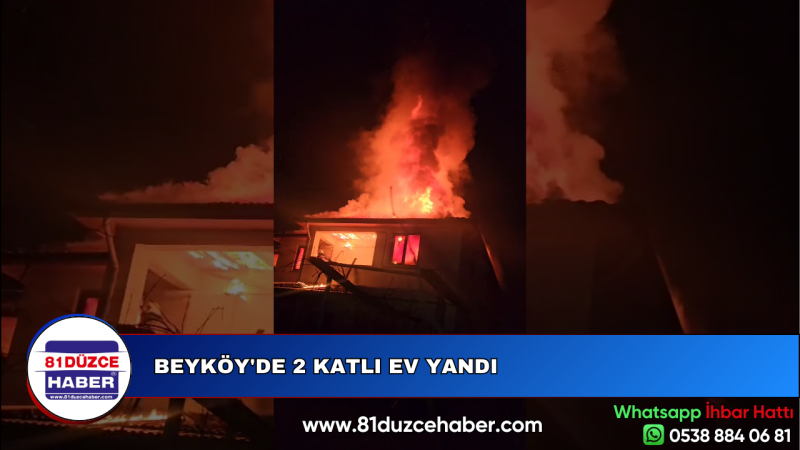 BEYKÖY'DE 2 KATLI EV YANDI