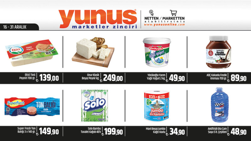 YUNUS MARKET 16-31 ARALIK İLANI