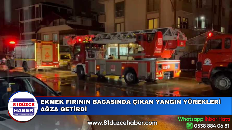 EKMEK FIRININ BACASINDA ÇIKAN YANGIN YÜREKLERİ AĞZA GETİRDİ