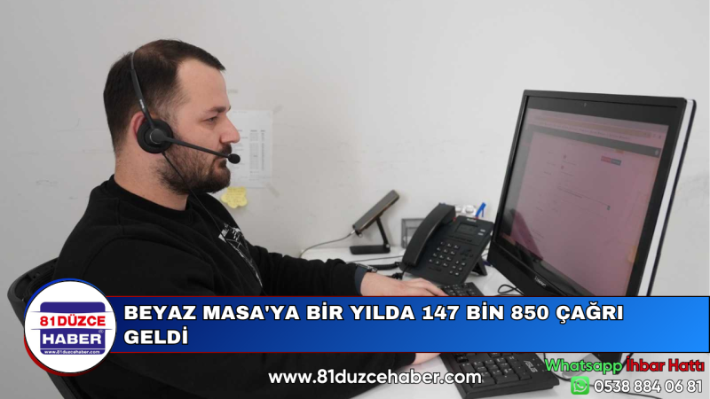 BEYAZ MASA'YA BİR YILDA 147 BİN 850 ÇAĞRI GELDİ