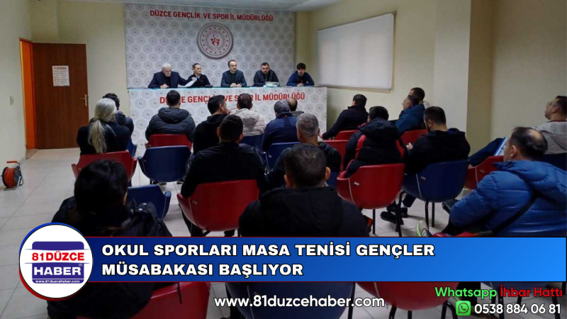 OKUL SPORLARI MASA TENİSİ GENÇLER MÜSABAKASI BAŞLIYOR