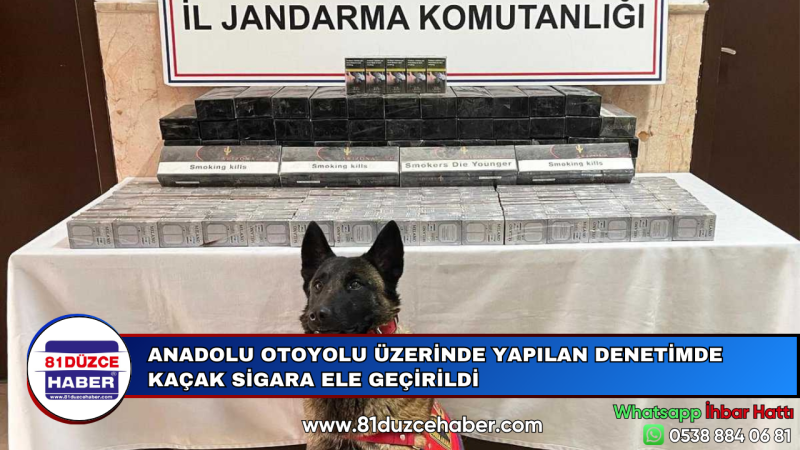 ANADOLU OTOYOLU ÜZERİNDE YAPILAN DENETİMDE KAÇAK SİGARA ELE GEÇİRİLDİ