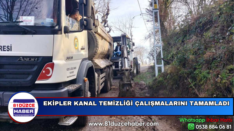 EKİPLER KANAL TEMİZLİĞİ ÇALIŞMALARINI TAMAMLADI