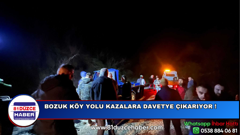 BOZUK KÖY YOLU KAZALARA DAVETiYE ÇIKARIYOR ! 