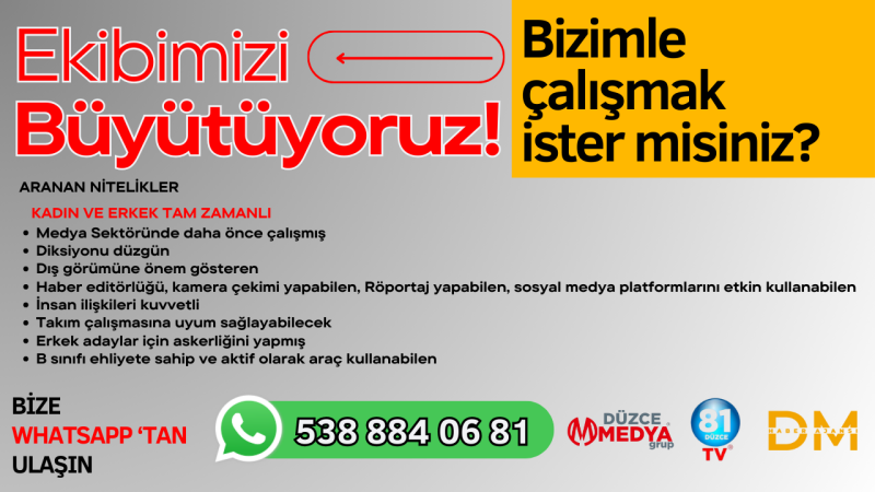 Ekibimizi Büyütüyoruz!