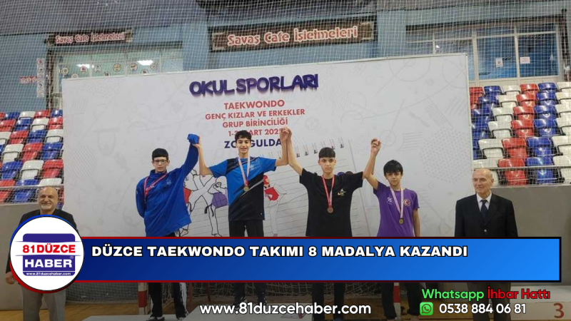 DÜZCE TAEKWONDO TAKIMI 8 MADALYA KAZANDI