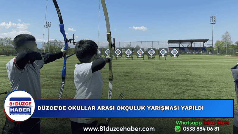 DÜZCE'DE OKULLAR ARASI OKÇULUK YARIŞMASI YAPILDI 