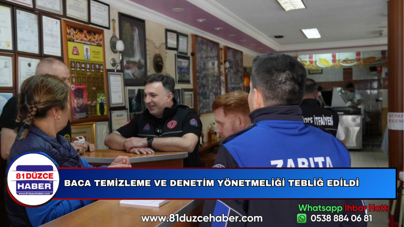 BACA TEMİZLEME VE DENETİM YÖNETMELİĞİ TEBLİĞ EDİLDİ