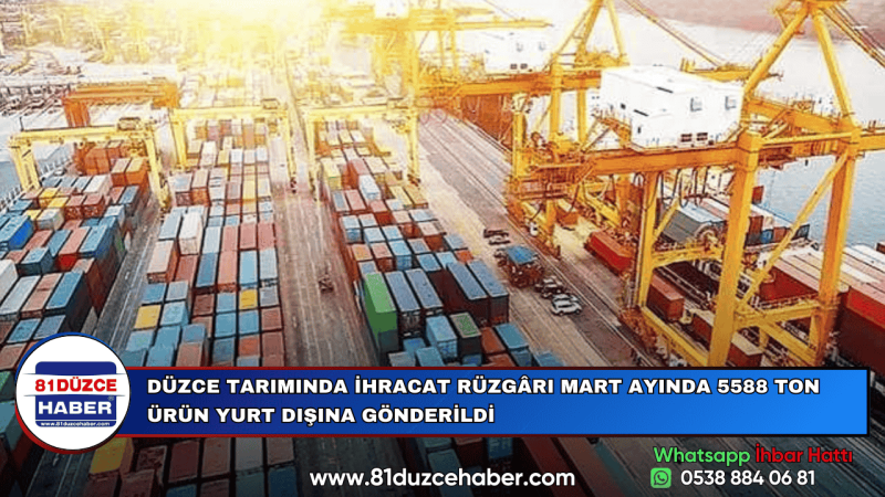 DÜZCE TARIMINDA İHRACAT RÜZGÂRI MART AYINDA 5588 TON ÜRÜN YURT DIŞINA GÖNDERİLDİ