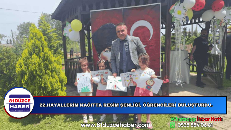22.HAYALLERİM KAĞITTA RESİM ŞENLİĞİ, ÖĞRENCİLERİ BULUŞTURDU.