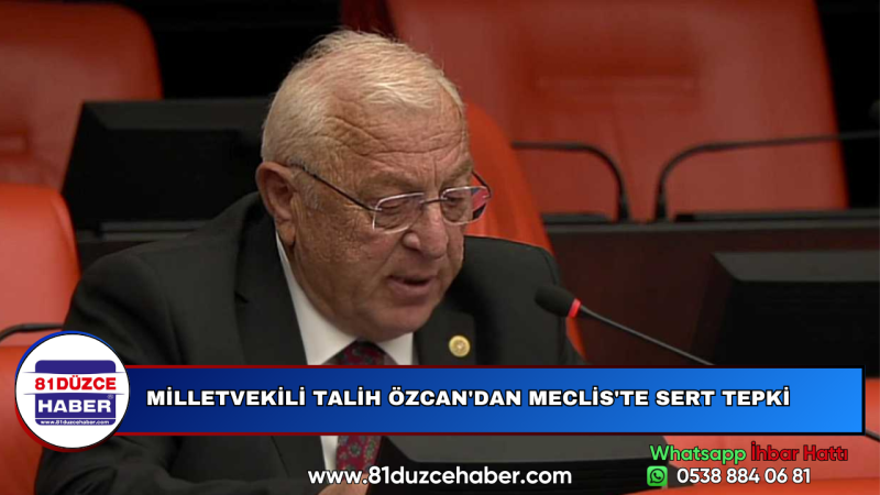 MİLLETVEKİLİ TALİH ÖZCAN'DAN MECLİS'TE SERT TEPKİ 