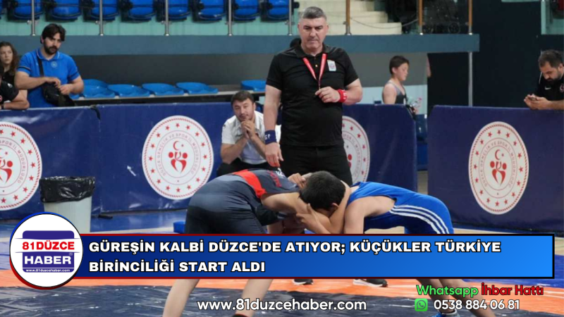 GÜREŞİN KALBİ DÜZCE'DE ATIYOR; KÜÇÜKLER TÜRKİYE BİRİNCİLİĞİ START ALDI
