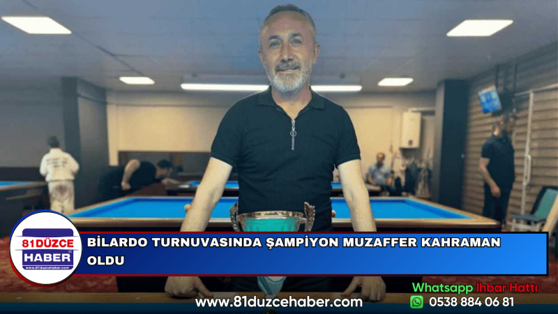 BİLARDO TURNUVASINDA ŞAMPİYON MUZAFFER KAHRAMAN OLDU