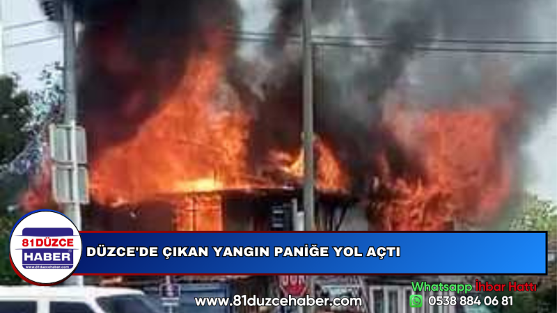 DÜZCE'DE ÇIKAN YANGIN PANİĞE YOL AÇTI