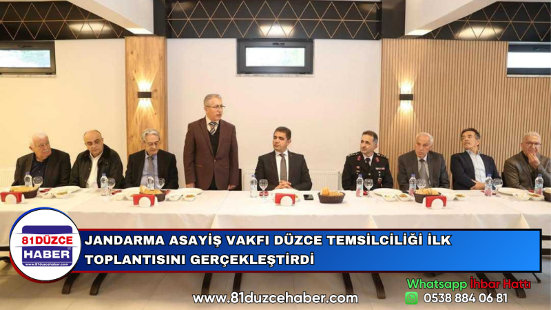 JANDARMA ASAYİŞ VAKFI DÜZCE TEMSİLCİLİĞİ İLK TOPLANTISINI GERÇEKLEŞTİRDİ