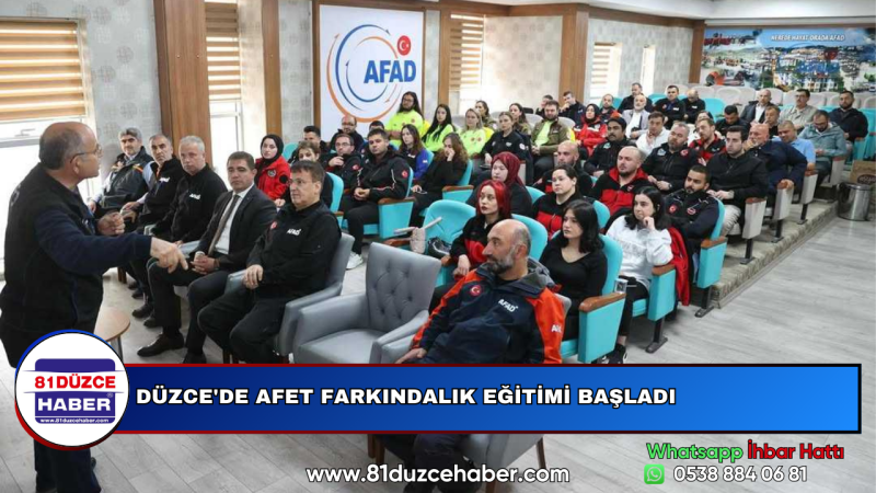 DÜZCE'DE AFET FARKINDALIK EĞİTİMİ BAŞLADI