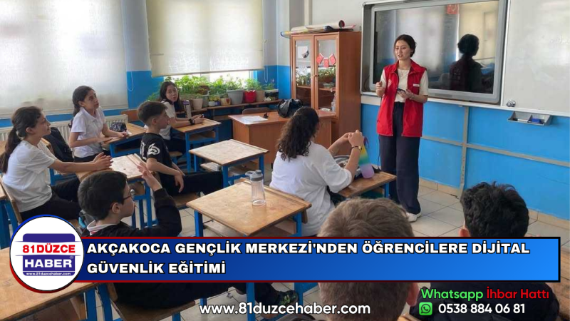 AKÇAKOCA GENÇLİK MERKEZİ'NDEN ÖĞRENCİLERE DİJİTAL GÜVENLİK EĞİTİMİ
