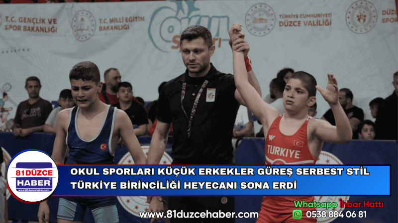 OKUL SPORLARI KÜÇÜK ERKEKLER GÜREŞ SERBEST STİL TÜRKİYE BİRİNCİLİĞİ HEYECANI SONA ERDİ