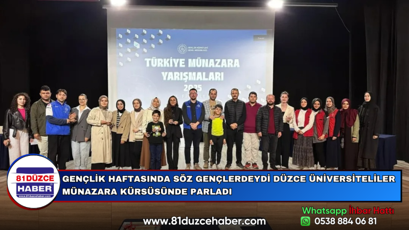 GENÇLİK HAFTASINDA SÖZ GENÇLERDEYDİ DÜZCE ÜNİVERSİTELİLER MÜNAZARA KÜRSÜSÜNDE PARLADI