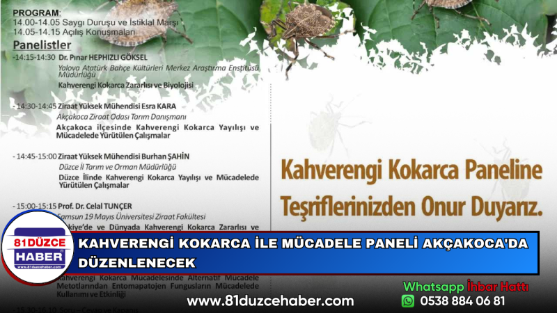 KAHVERENGİ KOKARCA İLE MÜCADELE PANELİ AKÇAKOCA'DA DÜZENLENECEK