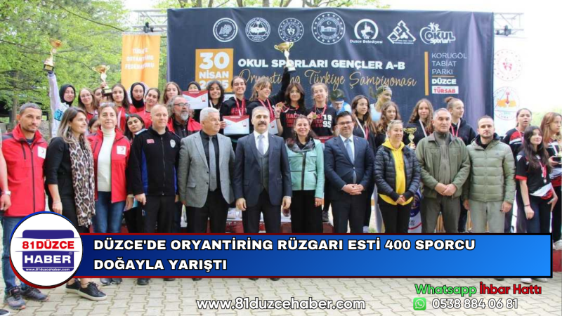 DÜZCE'DE ORYANTİRİNG RÜZGARI ESTİ 400 SPORCU DOĞAYLA YARIŞTI