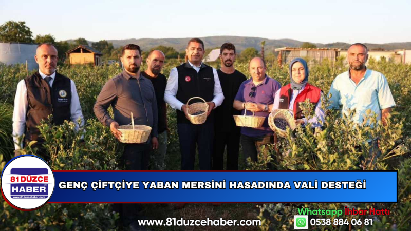 GENÇ ÇİFTÇİYE YABAN MERSİNİ HASADINDA VALİ DESTEĞİ