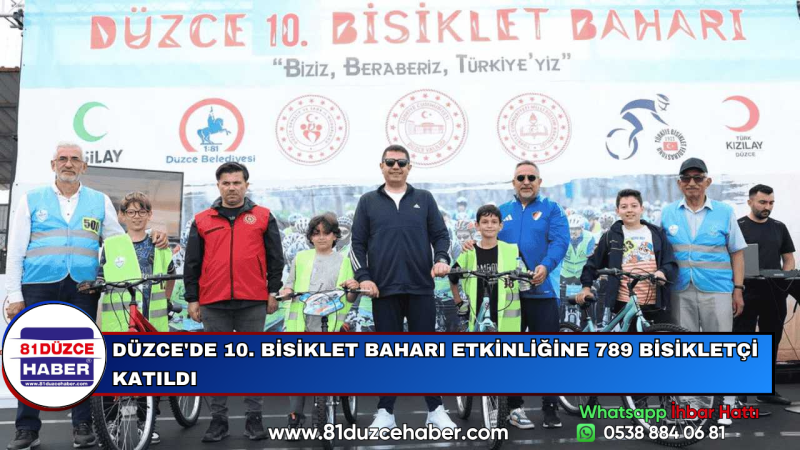 DÜZCE'DE 10. BİSİKLET BAHARI ETKİNLİĞİNE 789 BİSİKLETÇİ KATILDI