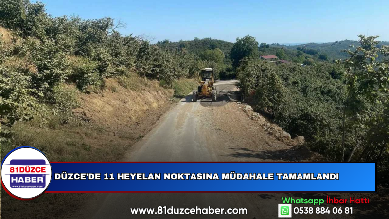 DÜZCE'DE 11 HEYELAN NOKTASINA MÜDAHALE TAMAMLANDI