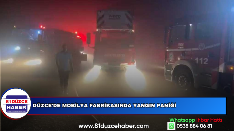 Düzce'de Mobilya Fabrikasında Yangın Paniği